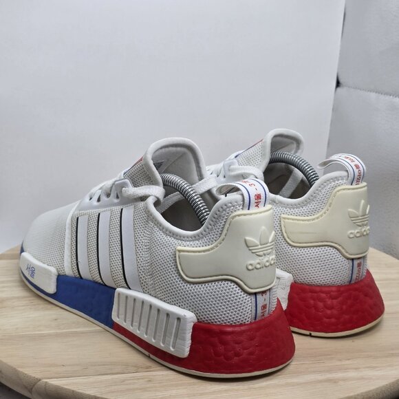 Adidas Men's NMD_R1 Seoul South Korea Sneakers FY1163 White Red Blue 10 - Picture 6 of 8